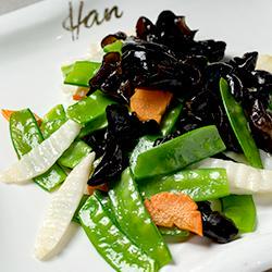 Snow pea with Chinese yam and fungus